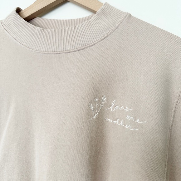 Kristin Made Love One Another Oversized Boyfriend Mock Neck Sweater Pullover - Picture 5 of 7